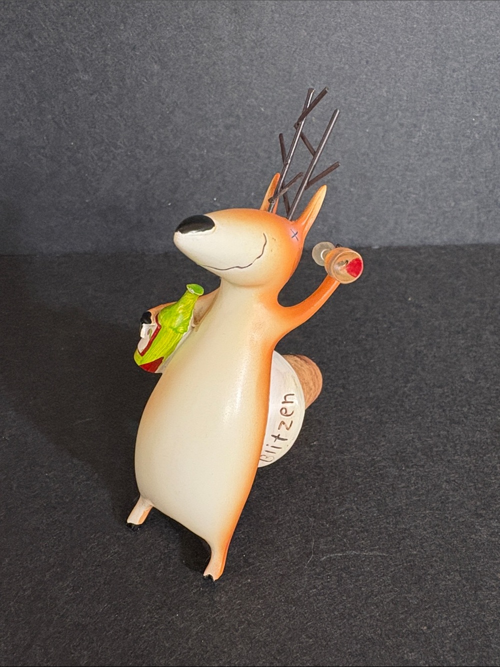 “Blitzen” Christmas Reindeer Bottle Topper